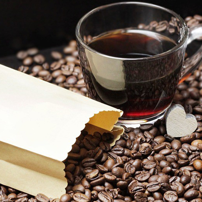 Food Dispense, cup of coffee and beans